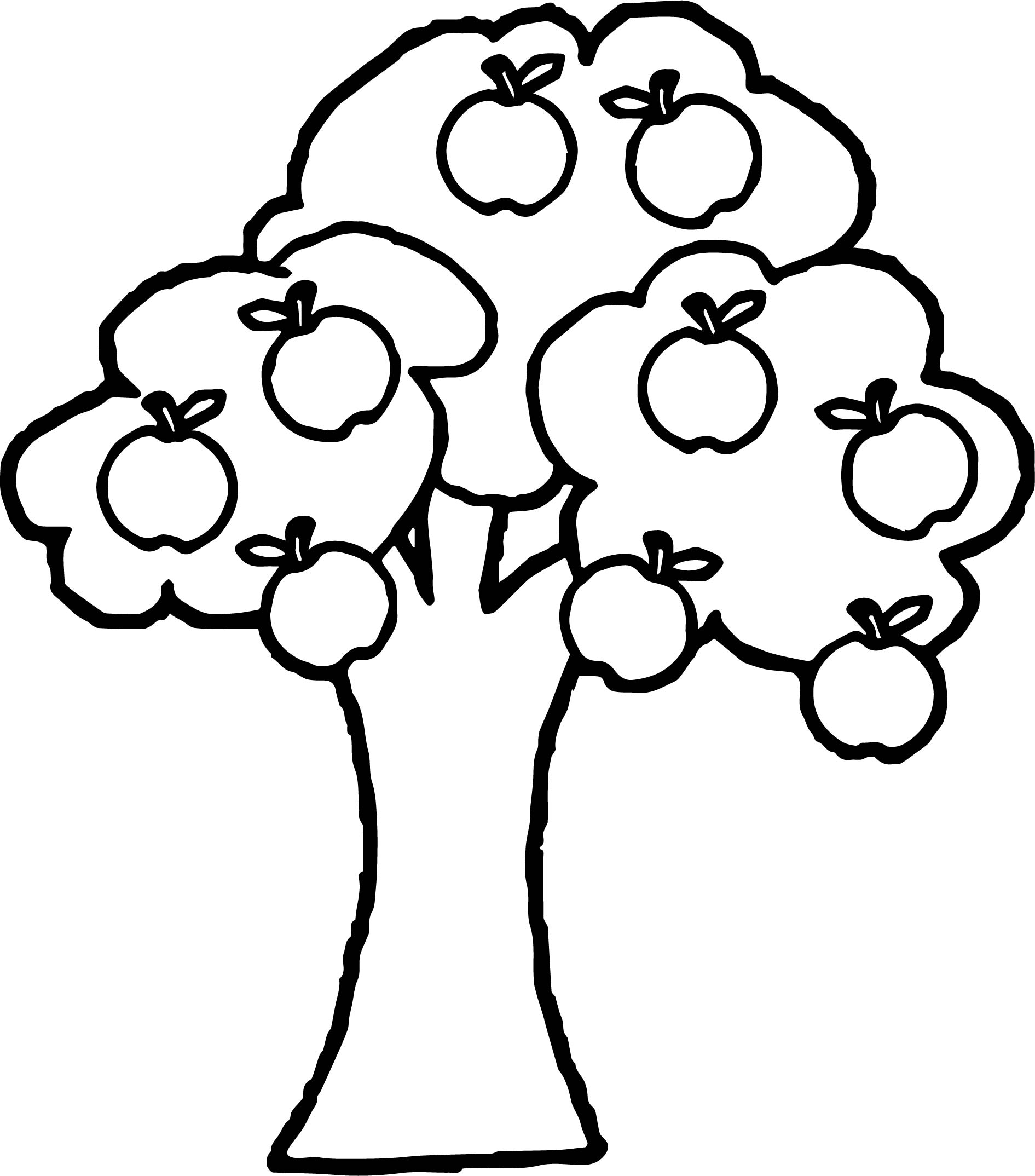 New Sketch Apple Tree Drawing 