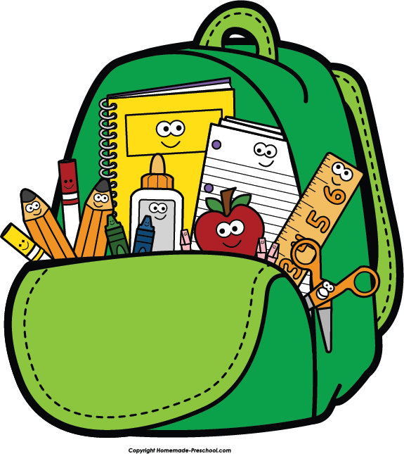 575x645 School Backpack Clip Art Clipartwiz