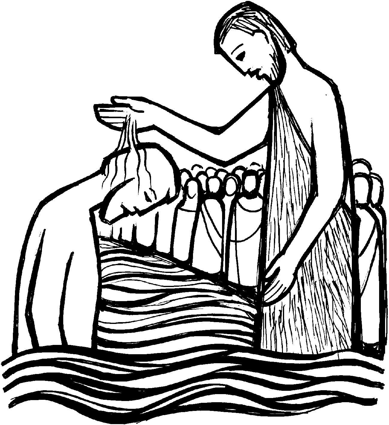 Top 30+ Stock Images baptism of the lord clipart black and white Superb