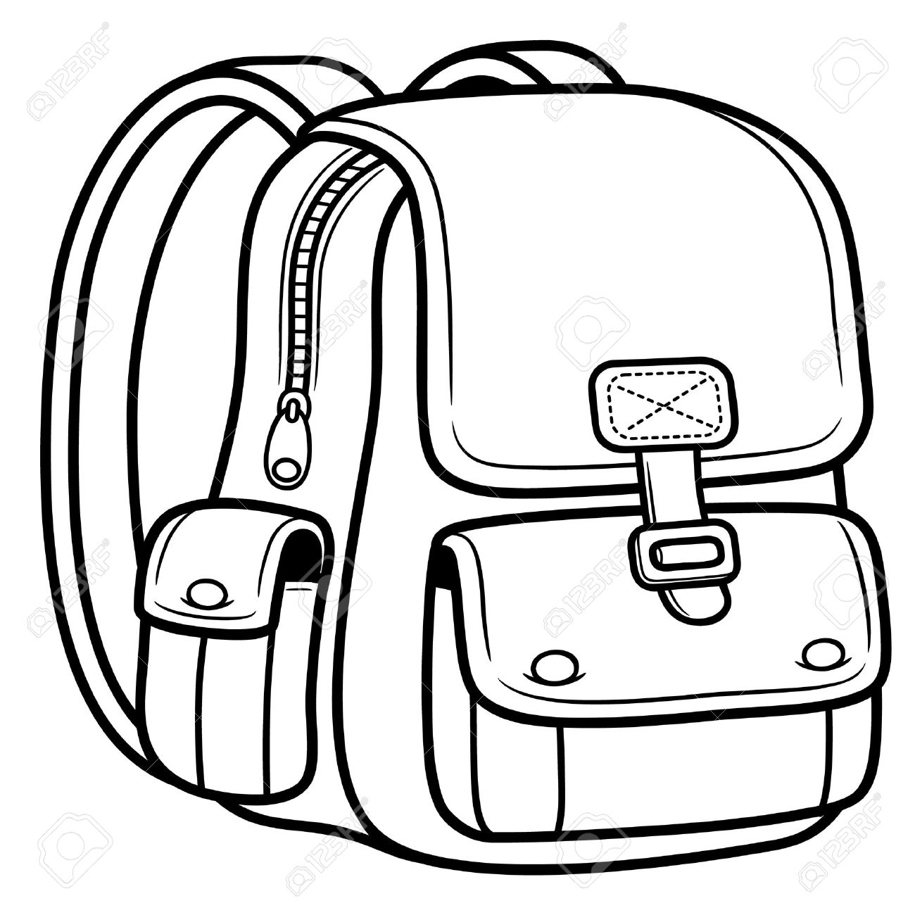 Black And White Backpack Clipart | Free download on ClipArtMag