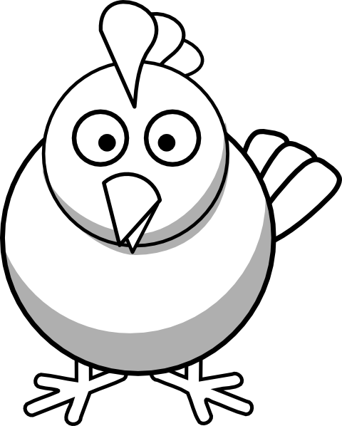 black and white chicken clipart