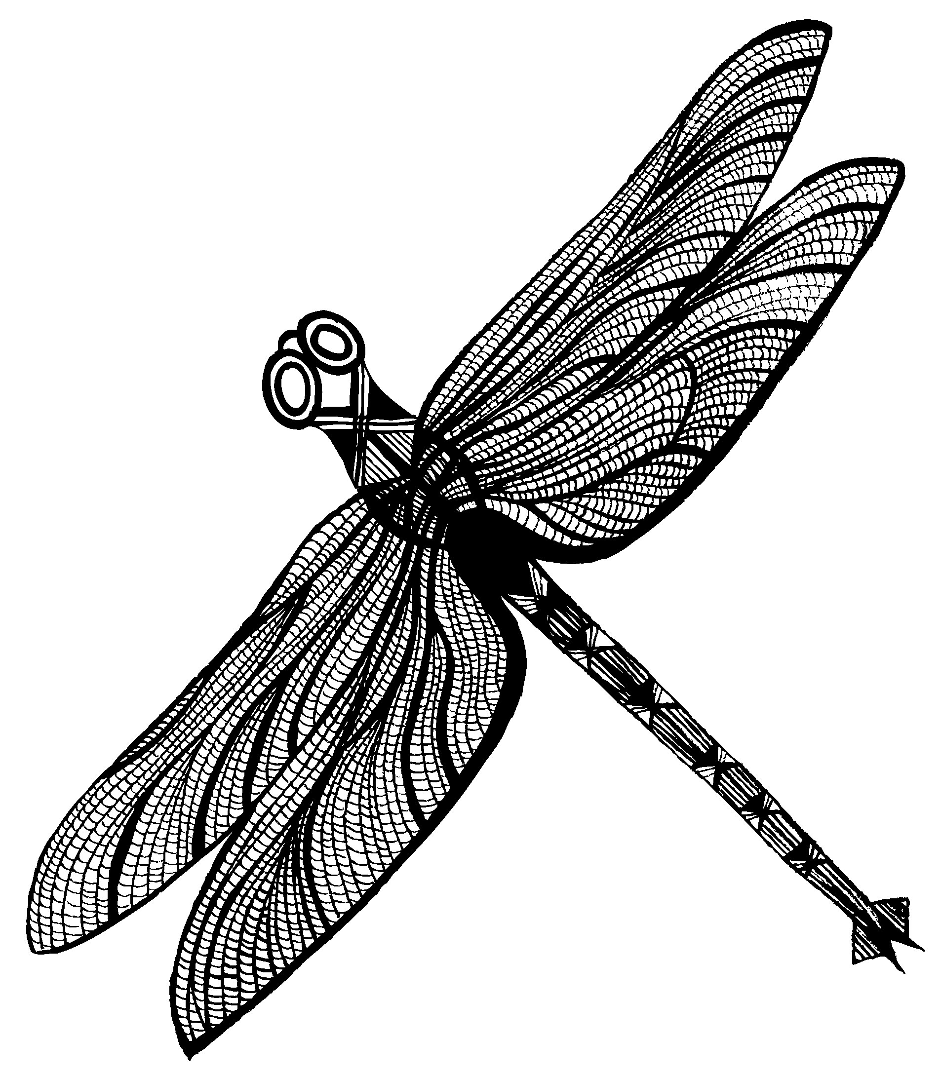 Black And White Dragonfly Free download on ClipArtMag