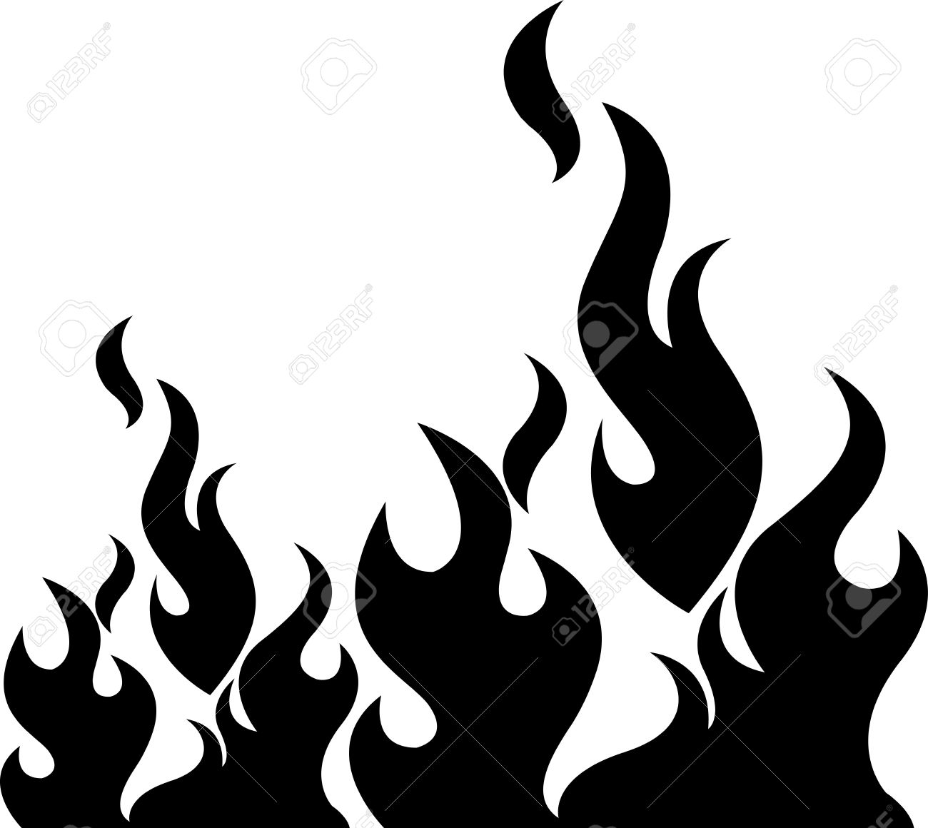 Black And White Flame Free download on ClipArtMag