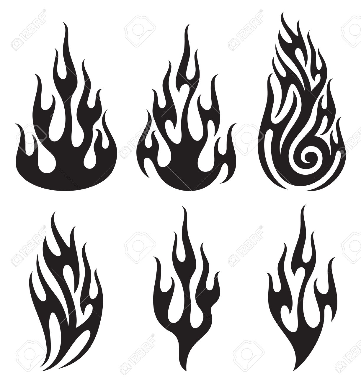 Black And White Flame Clipart Free download on ClipArtMag