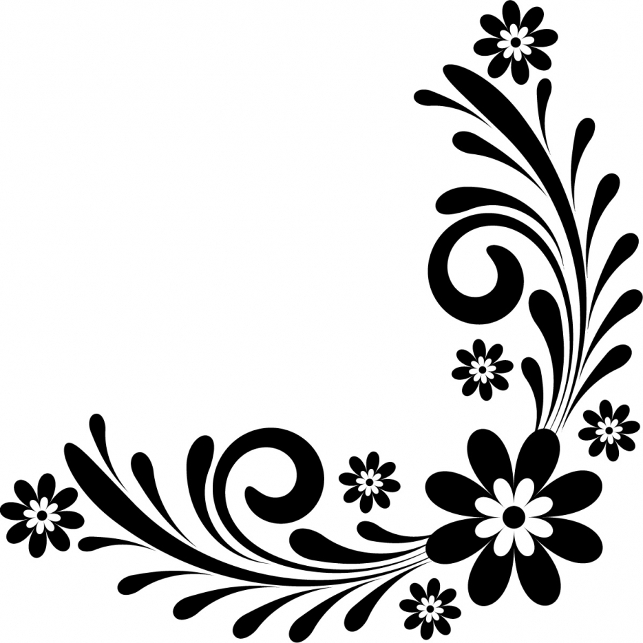 Black And White Flower Design Clipart | Free download on ClipArtMag
