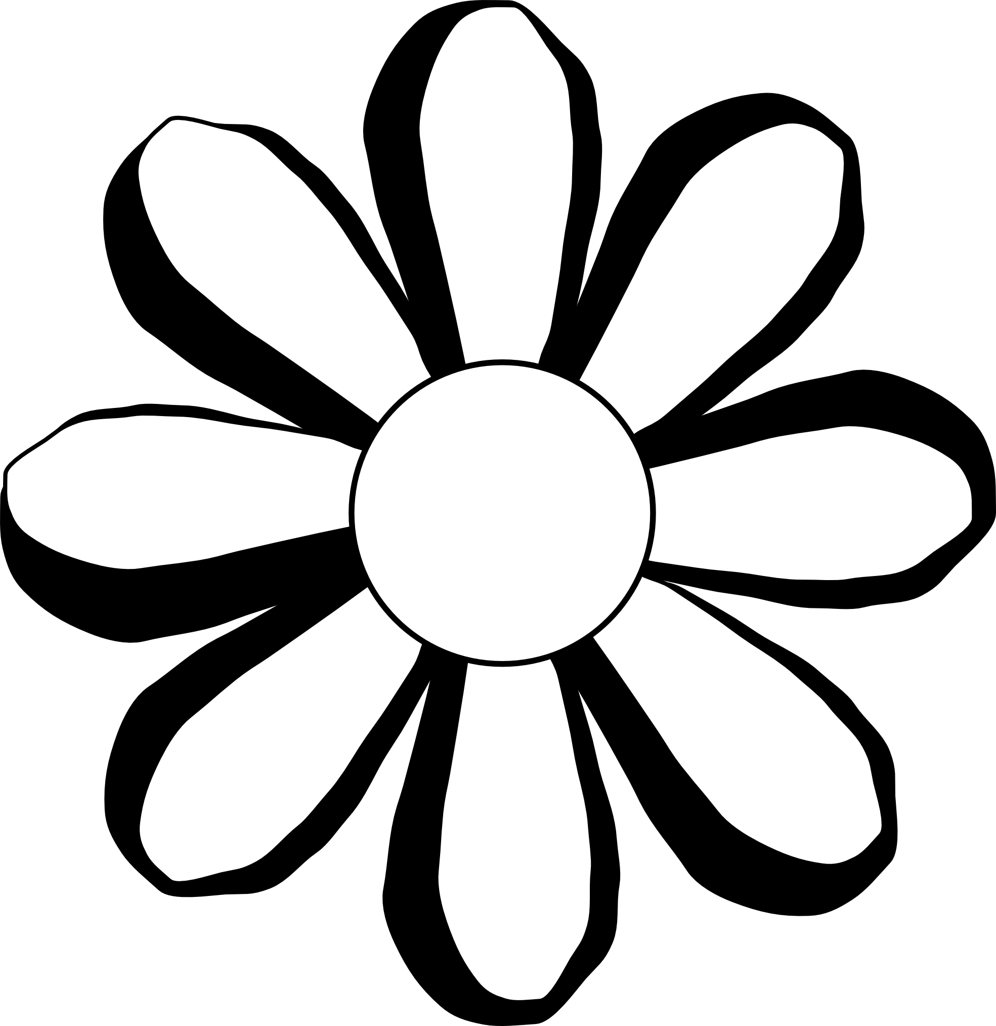 Black And White Flower Design Clipart Free download on