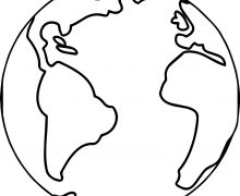 Black And White Globe Outline | Free download on ClipArtMag