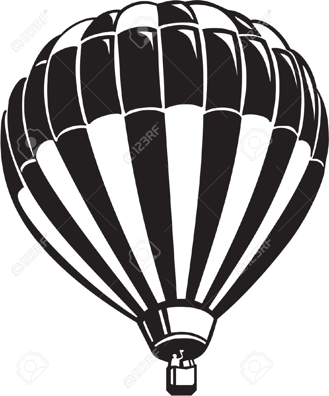 Black And White Hot Air Balloon | Free download on ClipArtMag
