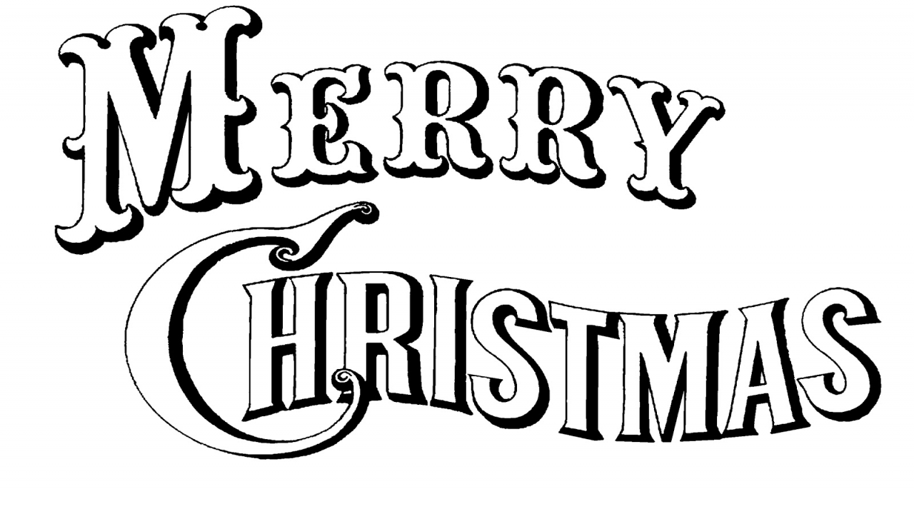 Black And White Merry Christmas | Free download on ClipArtMag
