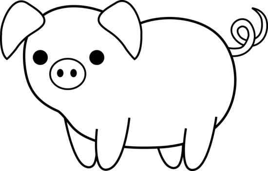 Black And White Pig Clipart | Free download on ClipArtMag