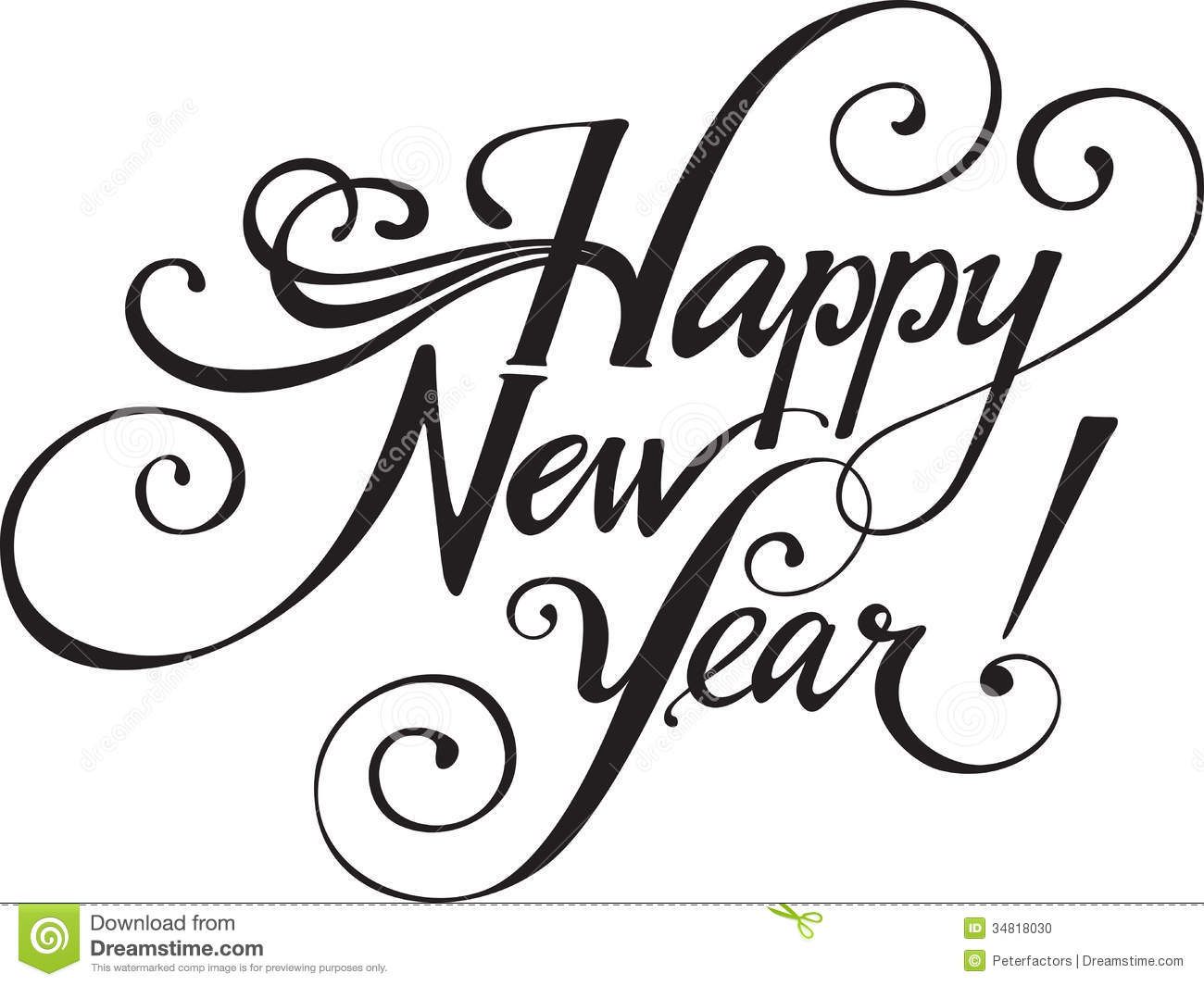 1300x1065 Happy New Year Black And White Clipart