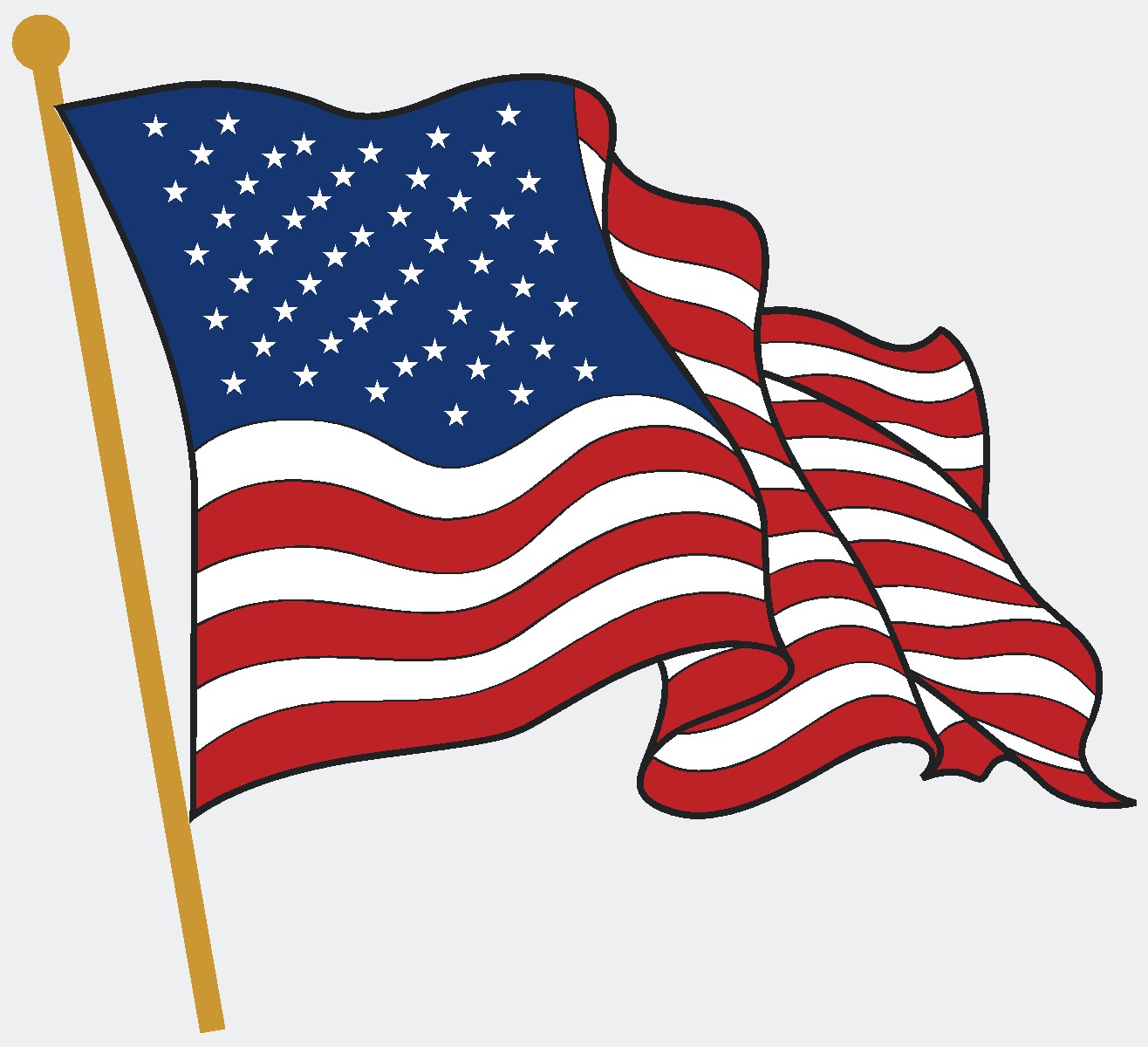 Cartoon American Flag Clipart Free download on ClipArtMag