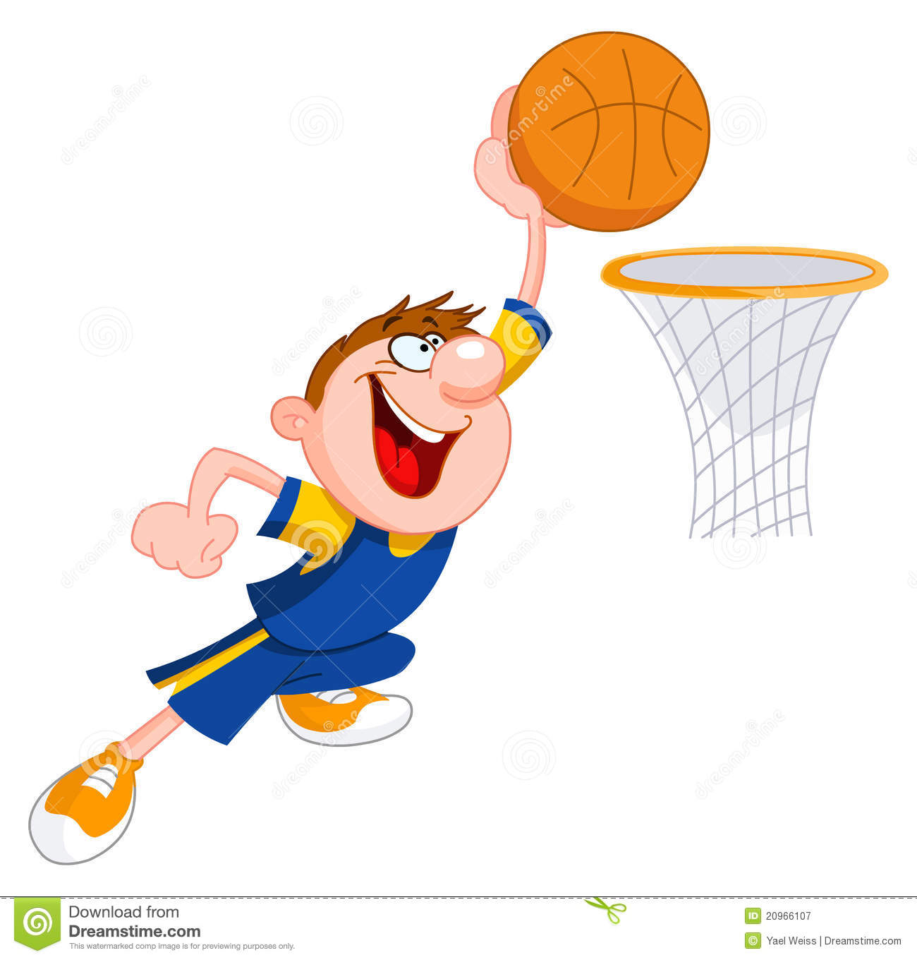 cartoon basketball player clipart