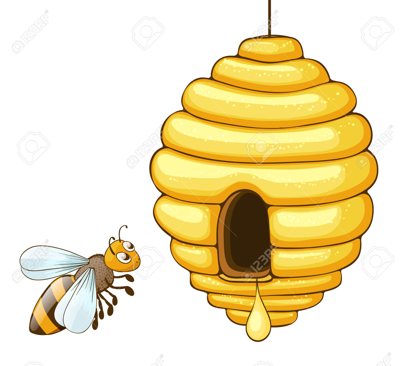 Cartoon Bee Hive Clipart | Free download on ClipArtMag