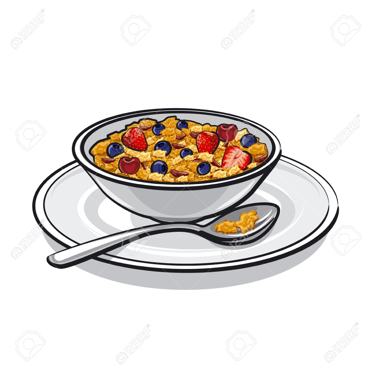 Cartoon Bowl Of Cereal Clipart | Free download on ClipArtMag