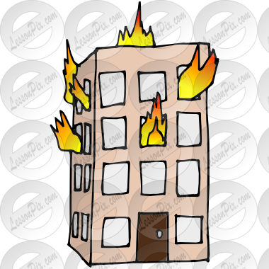 Cartoon Building On Fire | Free download on ClipArtMag