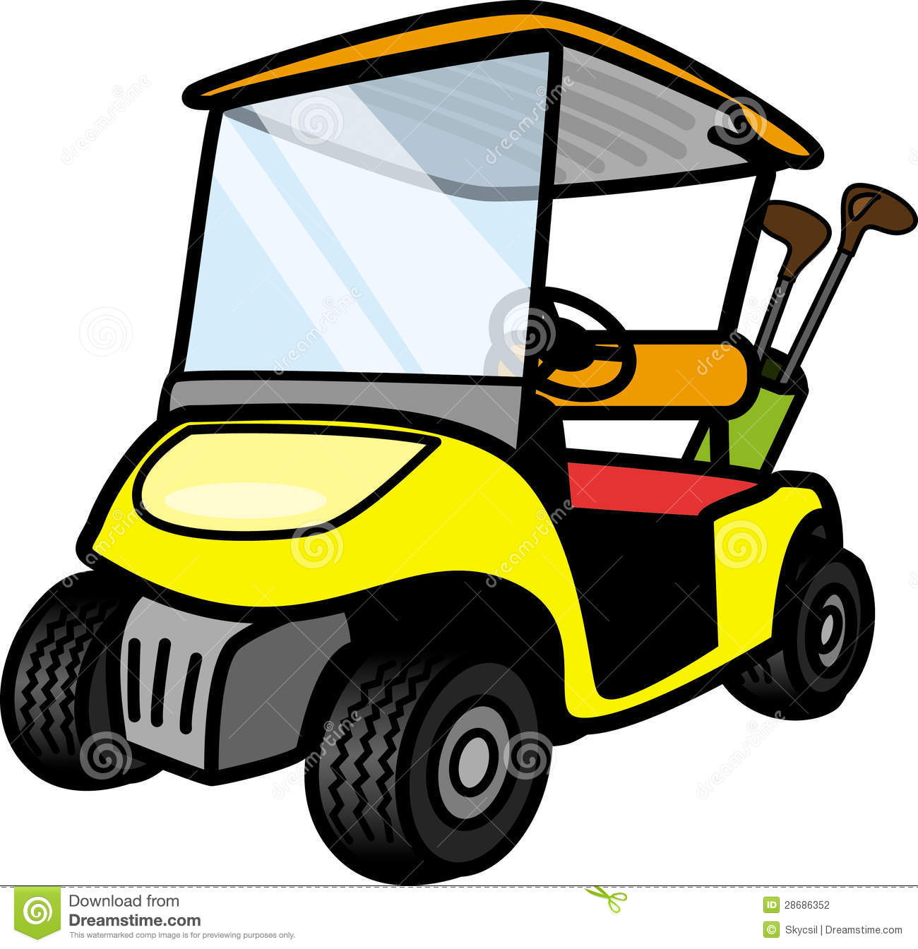 Cartoon Golf Cart Clipart 