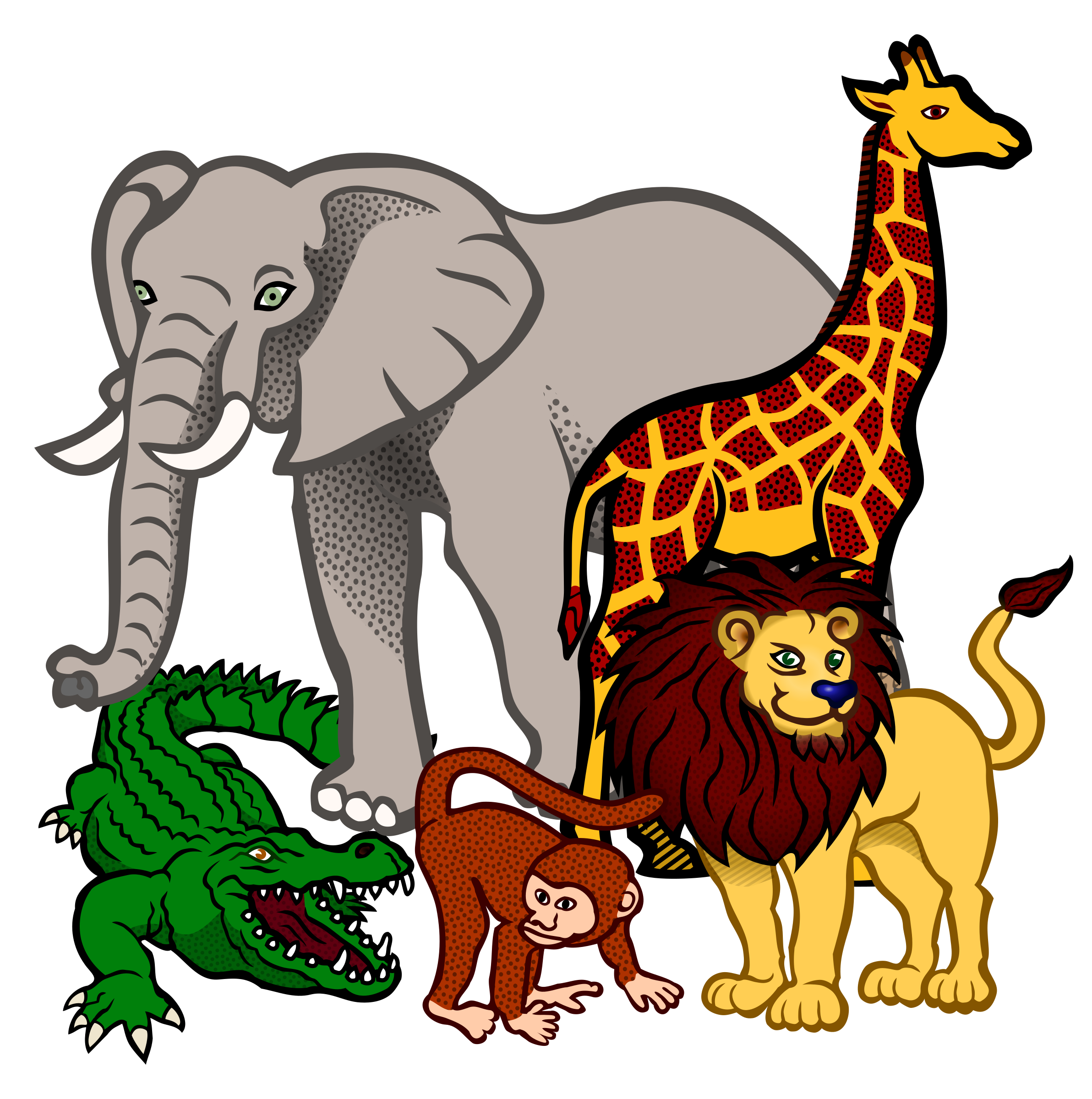 Cartoon Jungle Animals Clipart Free download on ClipArtMag