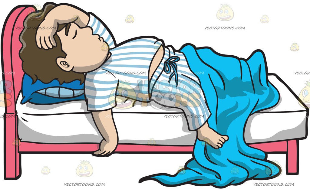 sleep: Get Sleepy Person In Bed Cartoon Background
