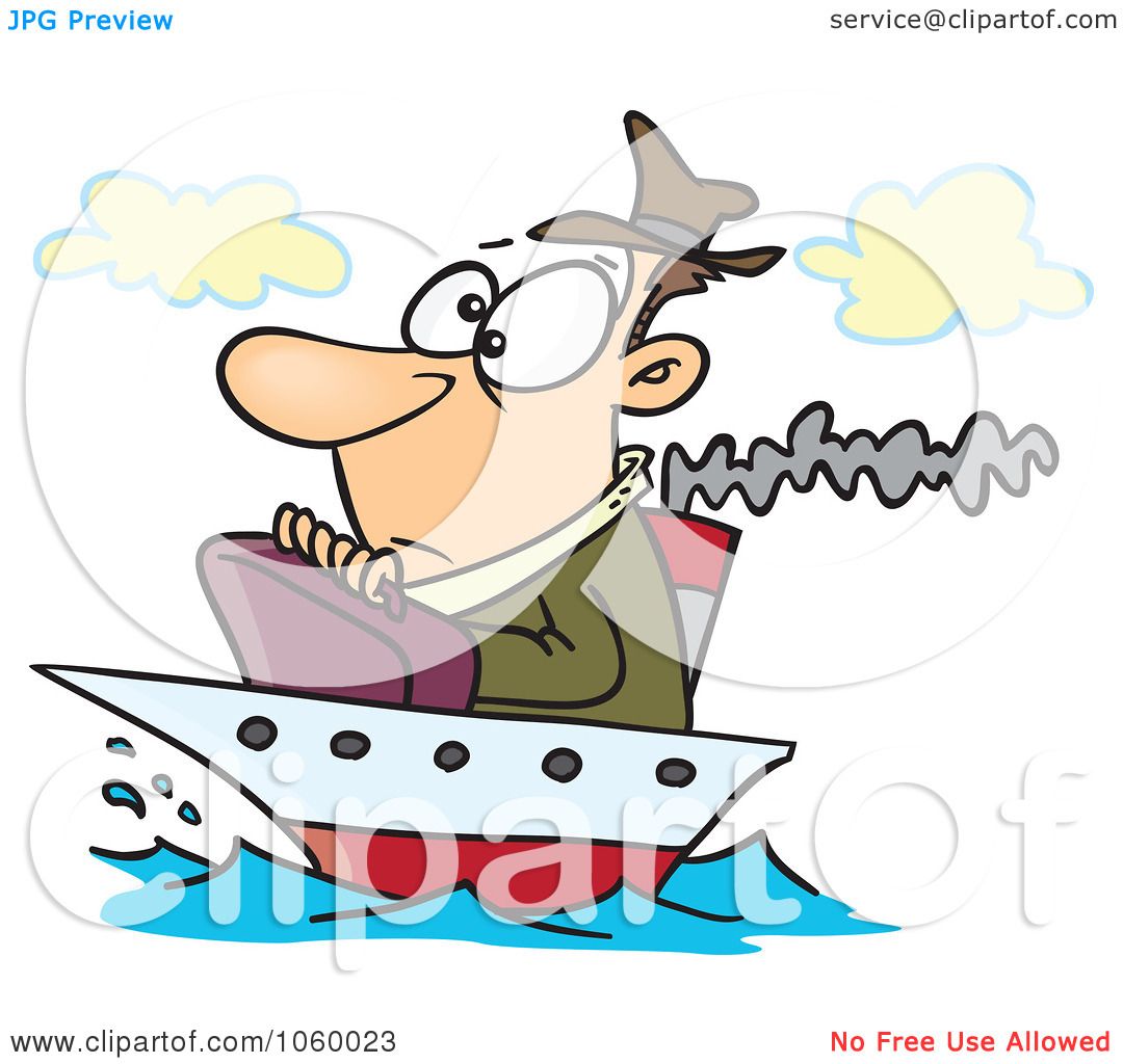 royalty free (rf) clip art illustration of a cartoon pontoon
