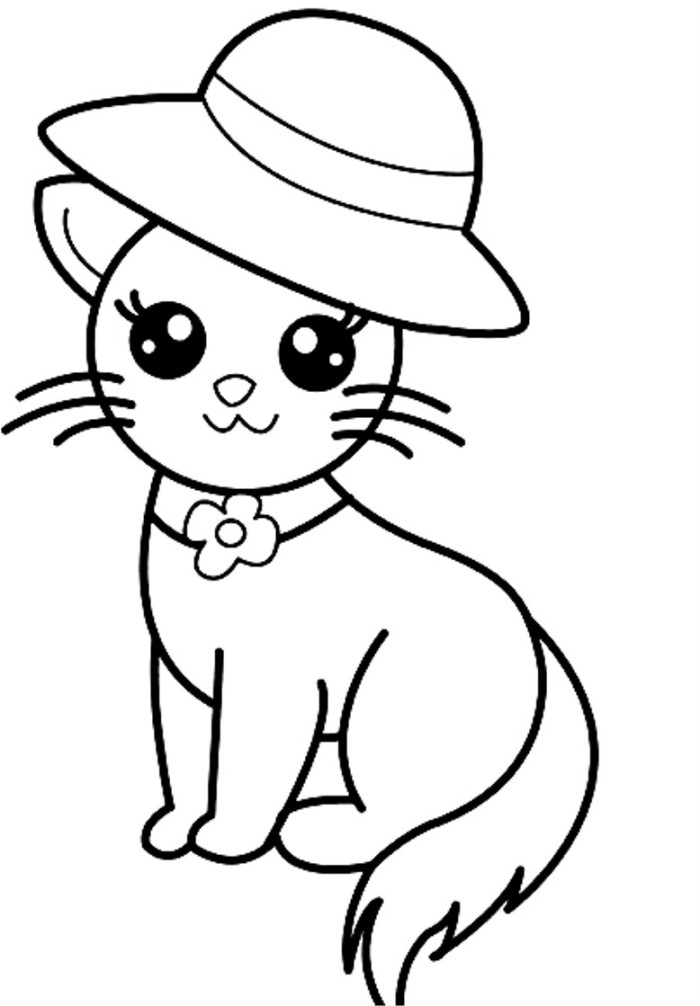 Cat Coloring Pages Free download on ClipArtMag