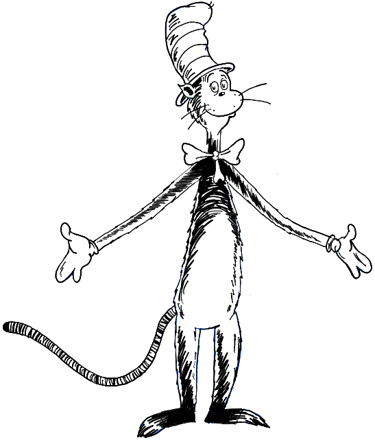 Albums 92+ Images cat in the hat clip art black and white Latest