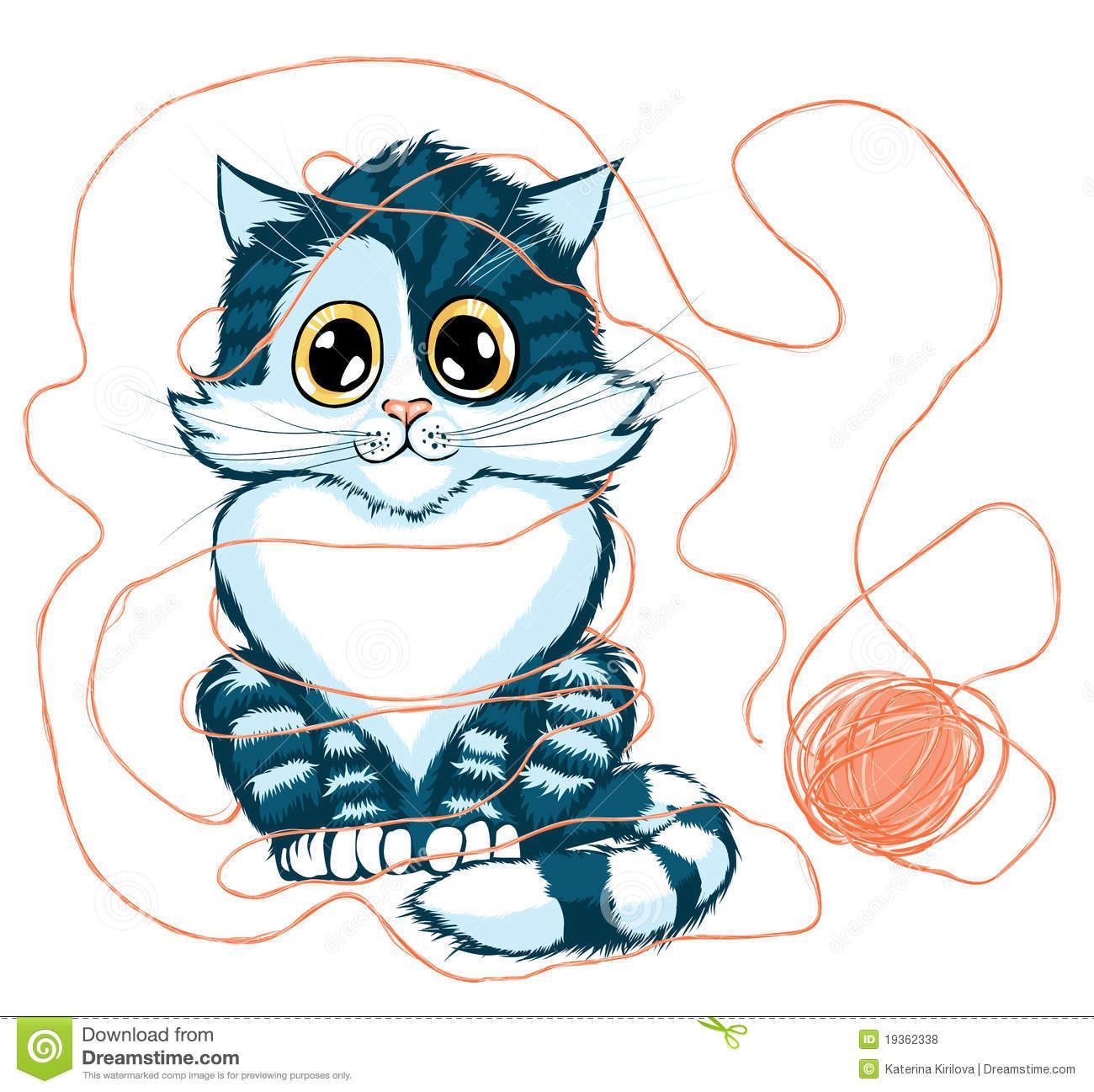 Cat With Yarn Clip Art | Free download on ClipArtMag