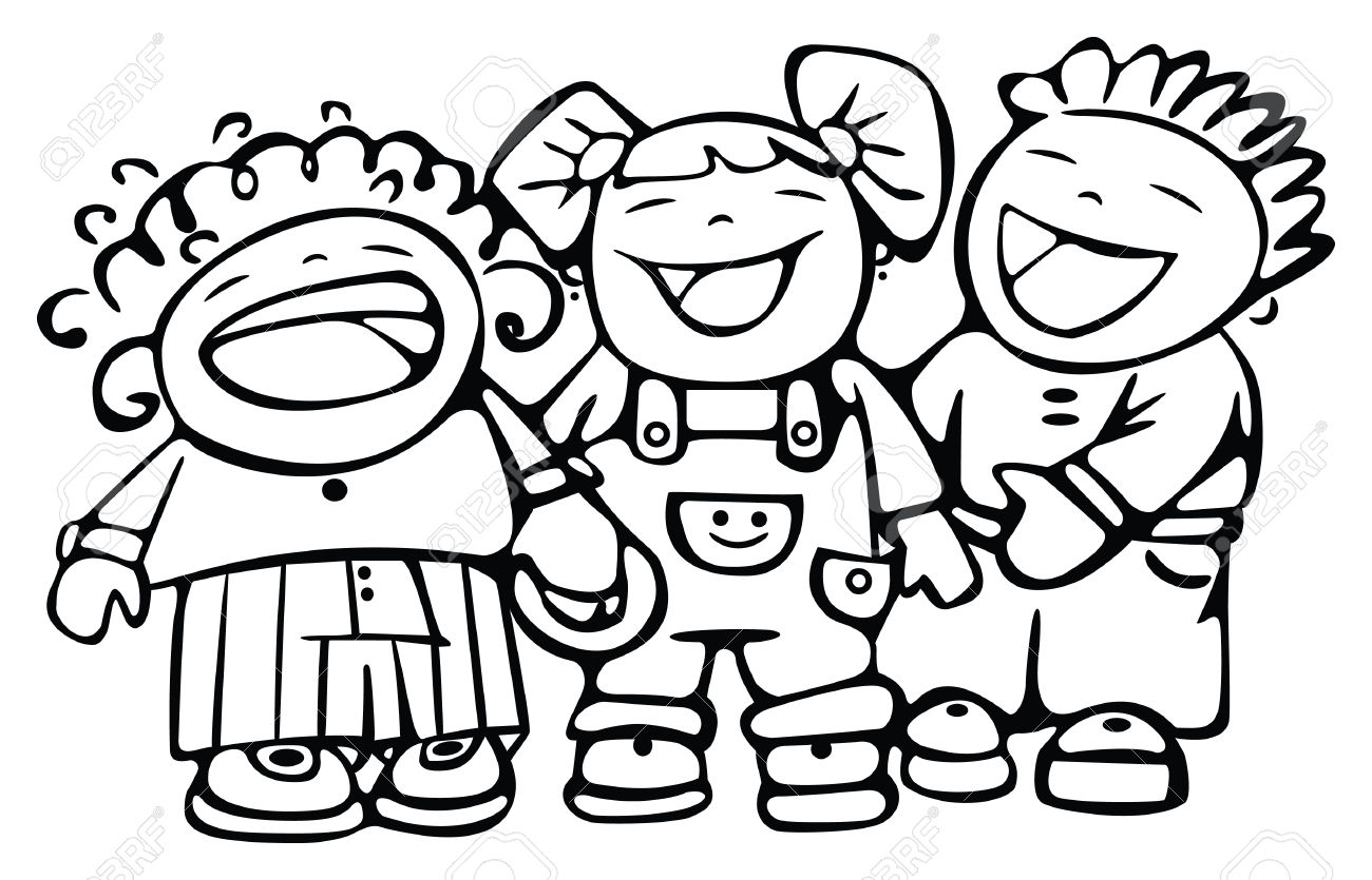 Children Black And White Clipart | Free download on ClipArtMag