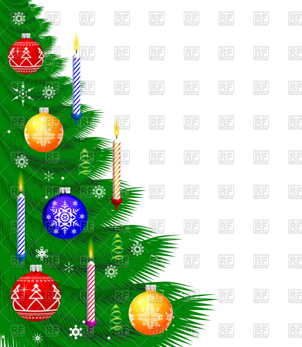 1042x1200 Christmas background with decorated tree Royalty Free Vector Clip