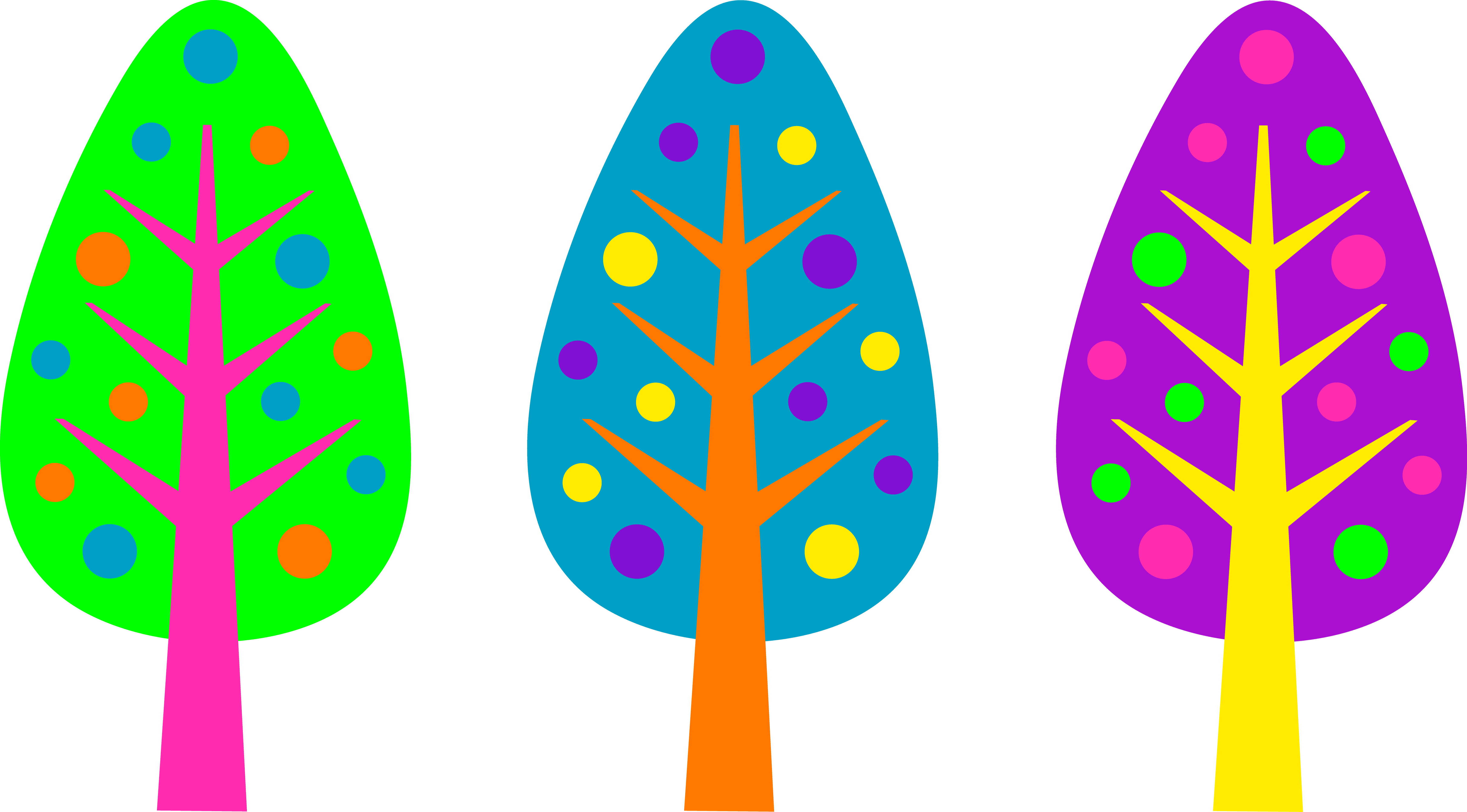 6887x3814 Unique Neon Colored Christmas Trees