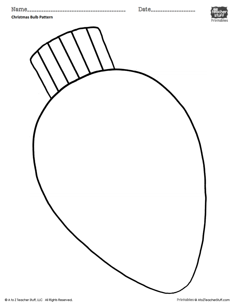 Christmas Light Bulb Coloring Page | Free download on ClipArtMag