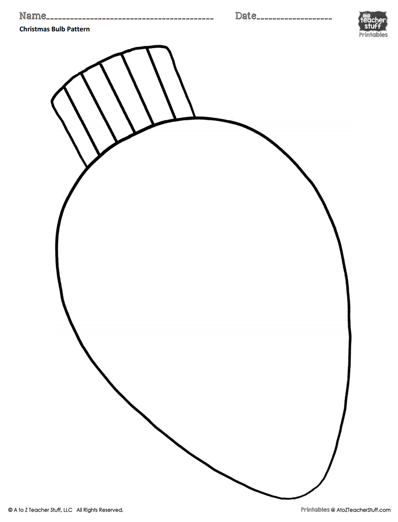 Christmas Light Bulb Coloring Page Free Download On ClipArtMag