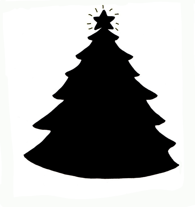 Christmas Tree Clipart Free Black And White Free