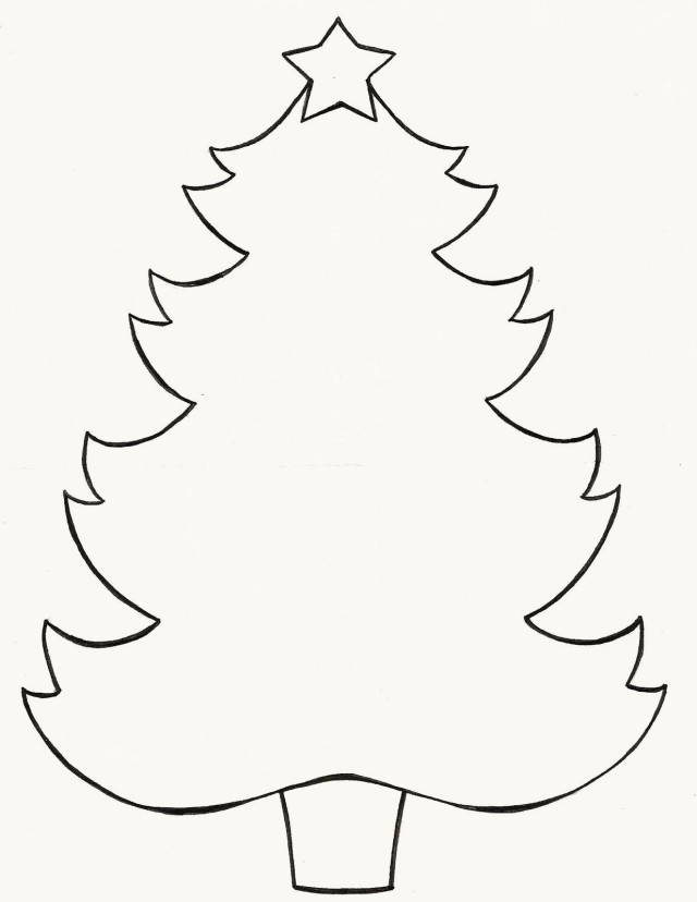 Christmas Tree Line Drawing | Free download on ClipArtMag