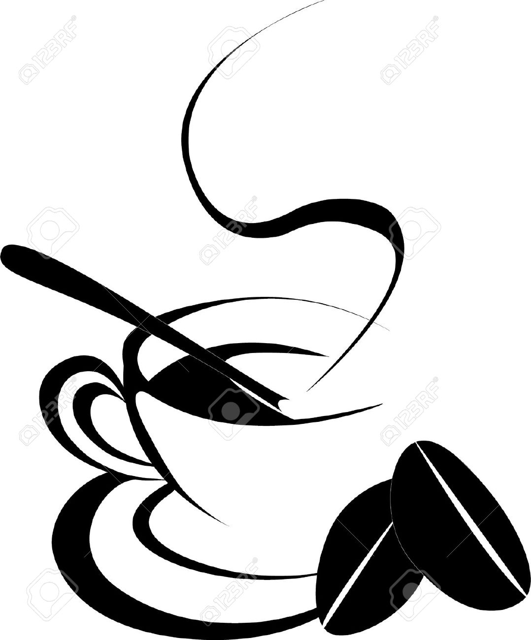 Coffee Bean Clipart Black And White | Free download on ...