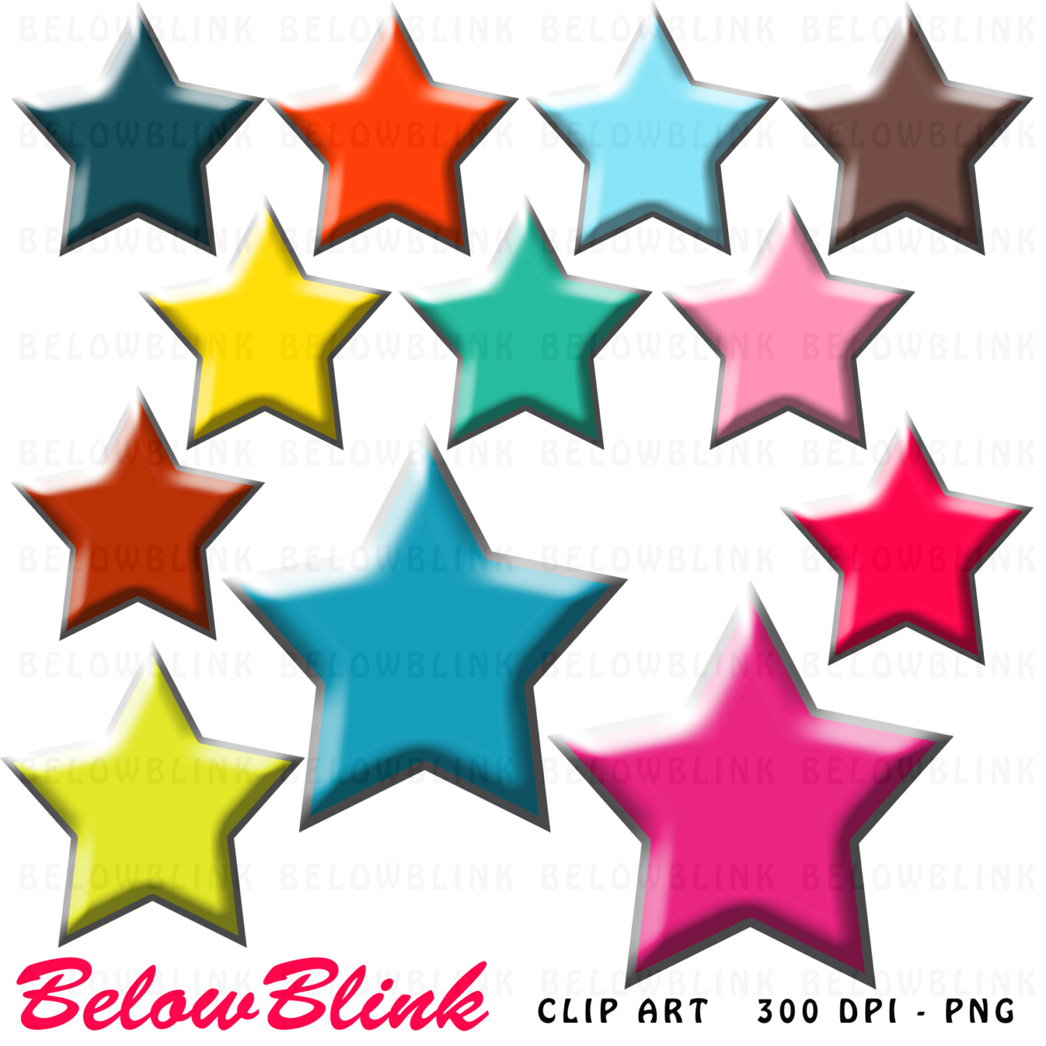 Colorful Stars Clipart Free download on ClipArtMag