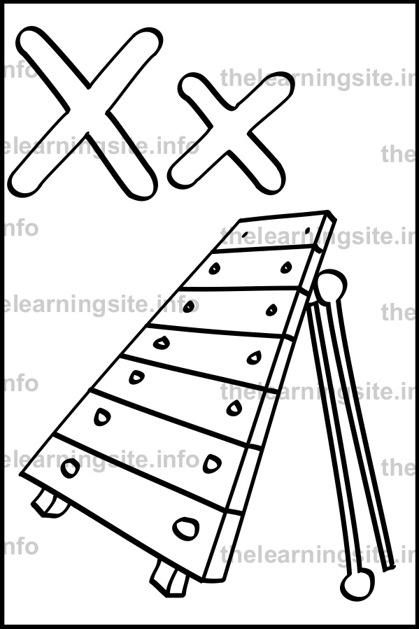 Coloring Page Xylophone | Free download on ClipArtMag