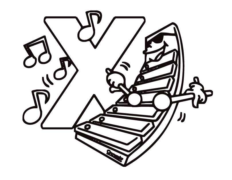 Coloring Page Xylophone | Free download on ClipArtMag