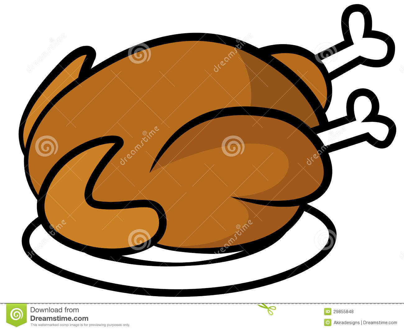 cooked chicken clipart