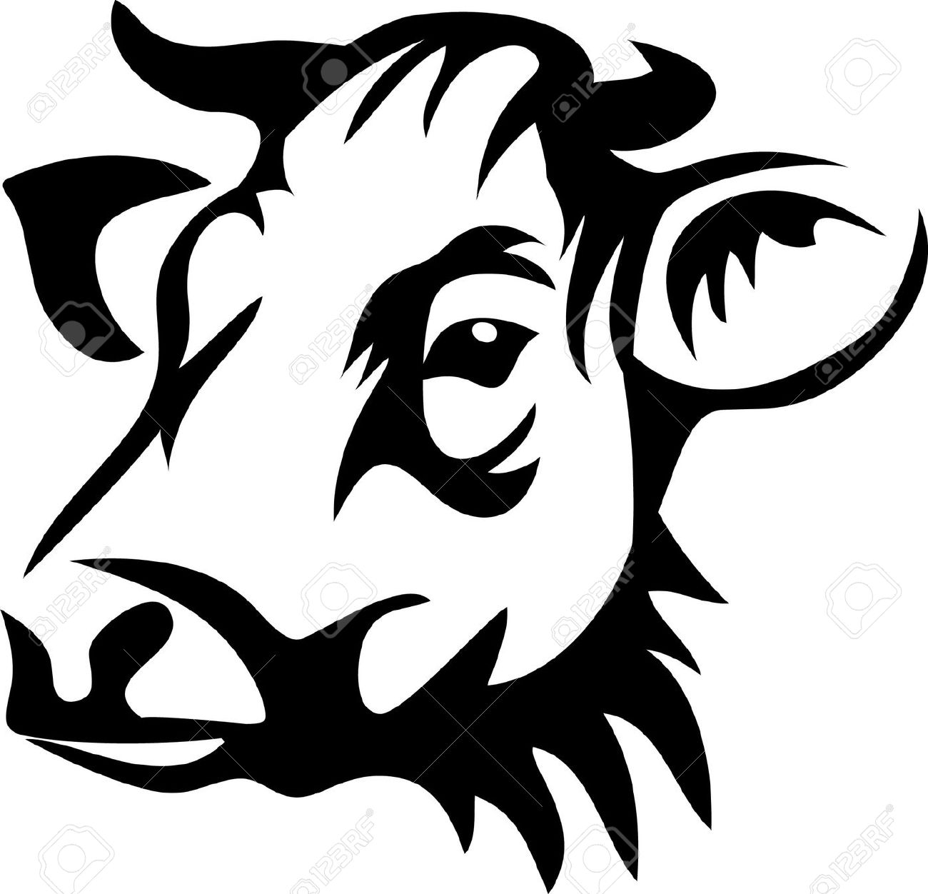 Cow Head Silhouette Free download on ClipArtMag