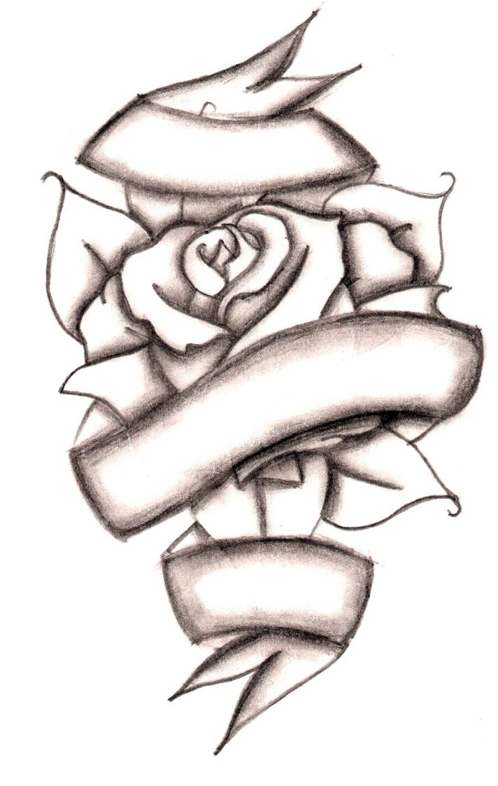 712x1122 Drawn cross ribbon rose