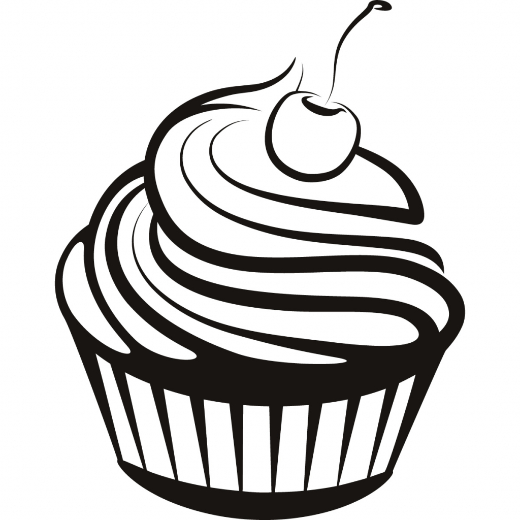 Cupcake Clipart Outline | Free download on ClipArtMag