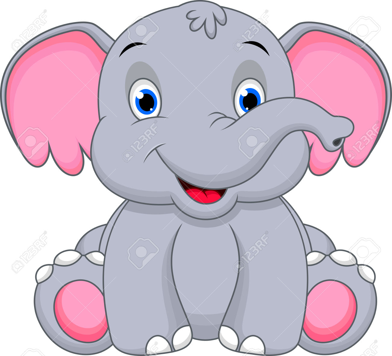 Cute Baby Elephant Clipart | Free download on ClipArtMag