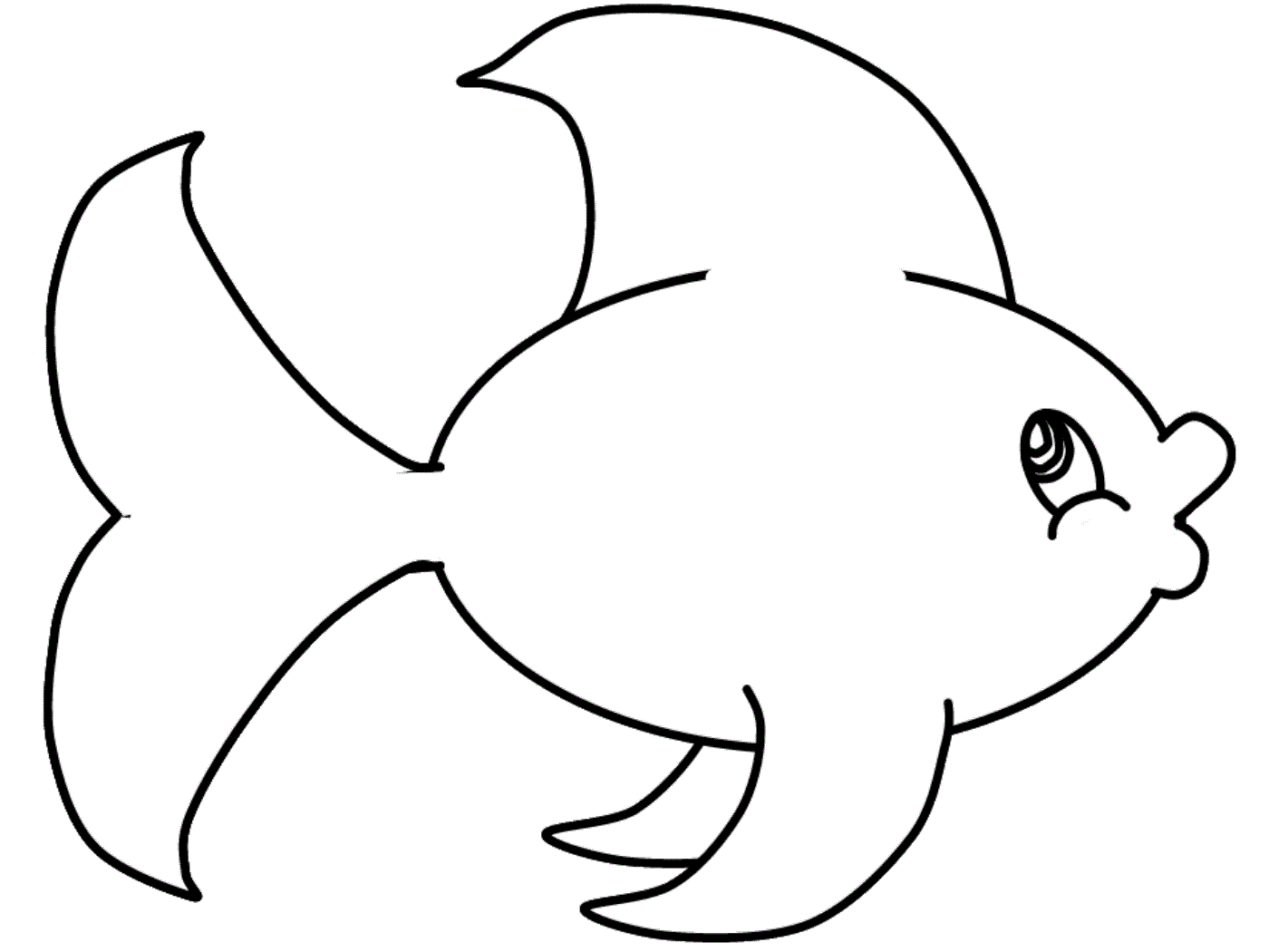Cute Fish Outline Free download on ClipArtMag