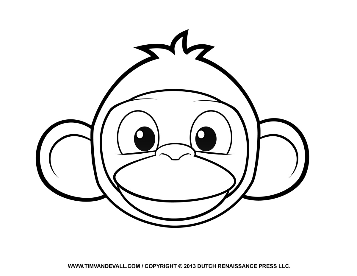 1200x927 Monkey black and white cute monkey face clipart