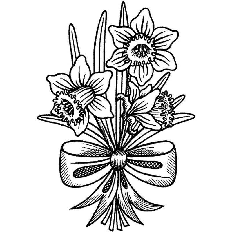 Daffodil Clipart Black And White | Free download on ClipArtMag