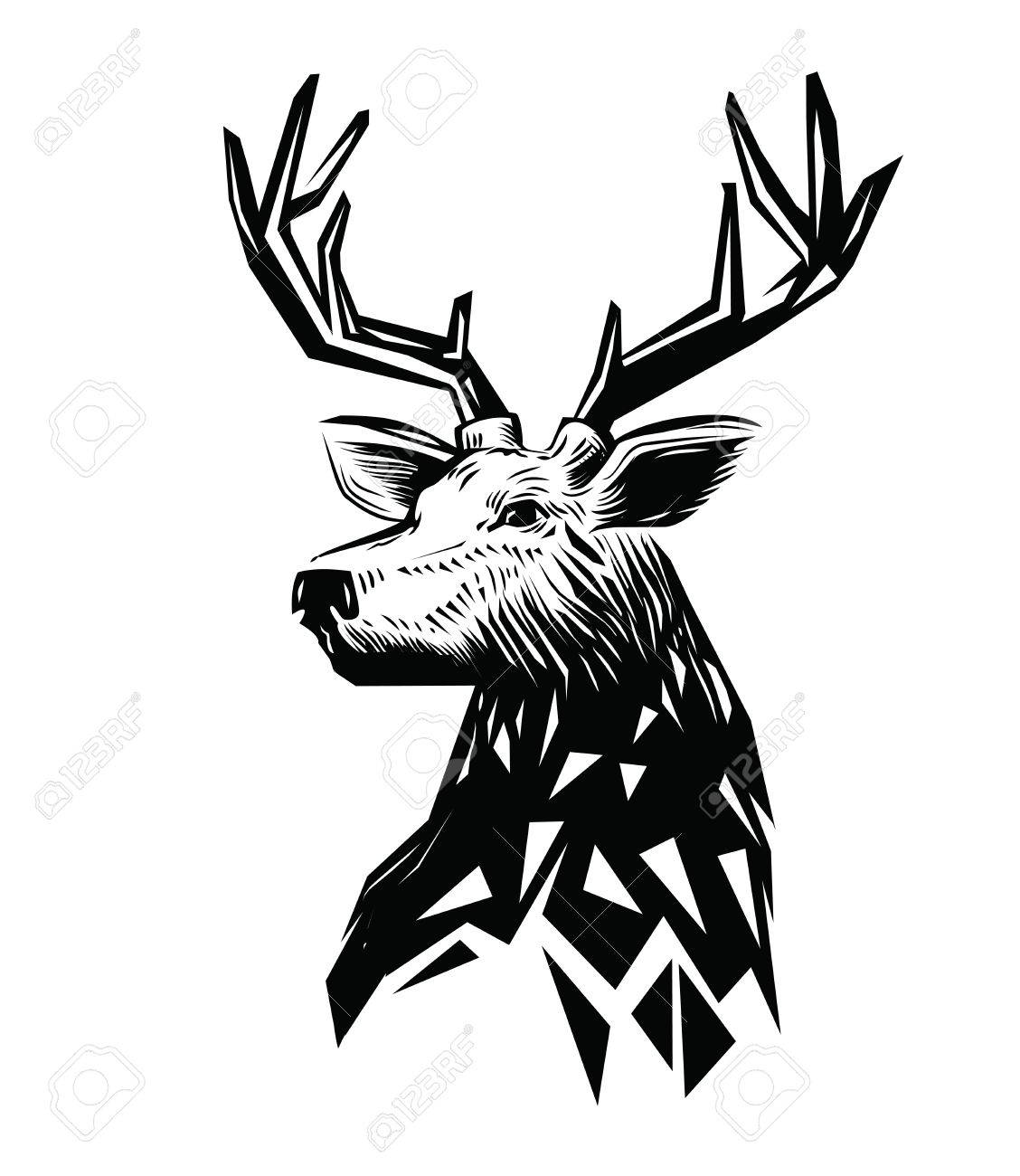 Deer Black And White | Free download on ClipArtMag