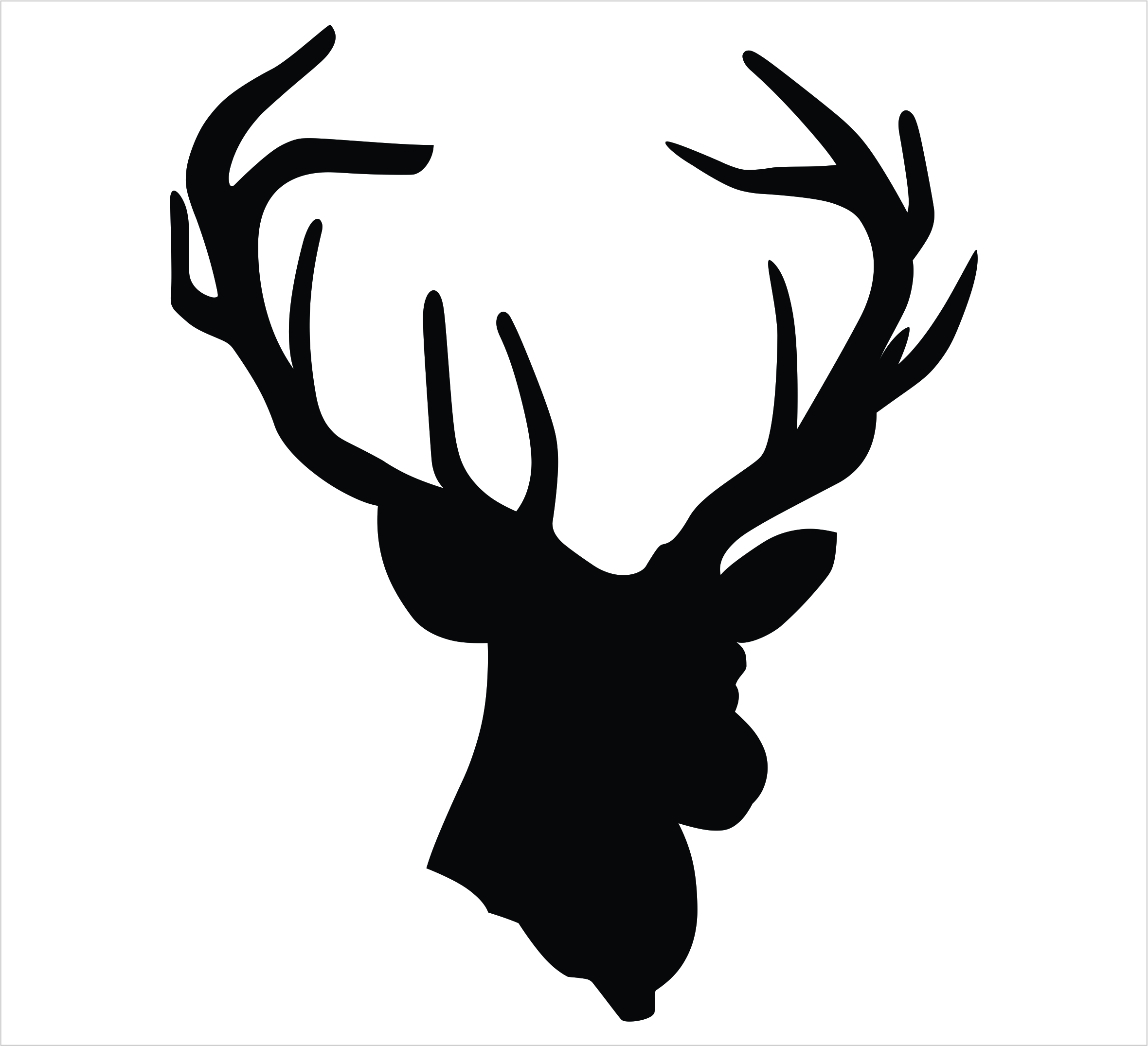 Deer Head Black And White | Free download on ClipArtMag