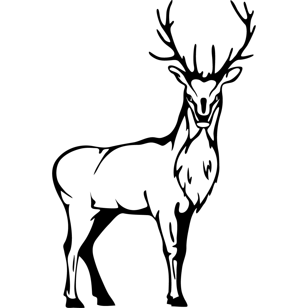 Deer Head Clipart Black And White Free download on