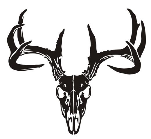 Distressed American Flag Deer Skull S4 Vinyl Sticker Decal Hunting USA Buck